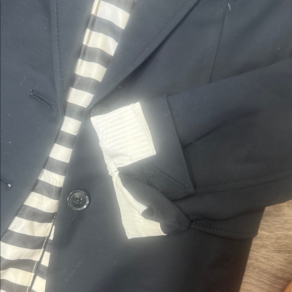 Banana Republic Black Blazer with Striped Interior - Picture 3 of 6